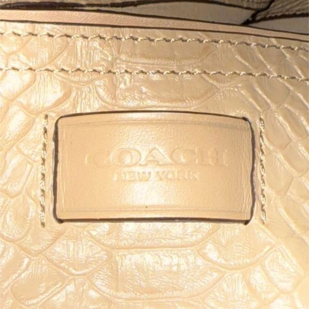 Coach Hadley Python Leather Suede Brown Shopping Tote E1461-F30963 - Picture 6 of 13